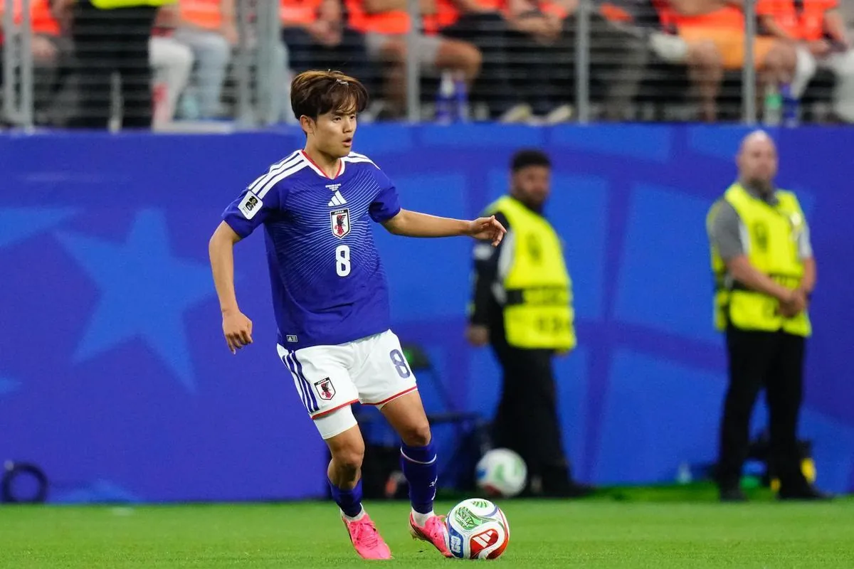 Takefusa Kubo, con la camiseta de Japón en el partido ante Países Bajos