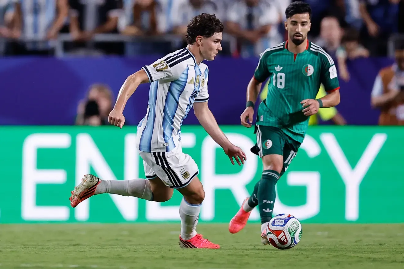 Julián, en el partido entre Argentina y Argelia.